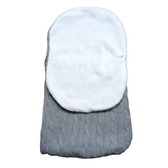 Baby Fleece Knit Gray Sleeping Bag -O - Picture 2 of 4